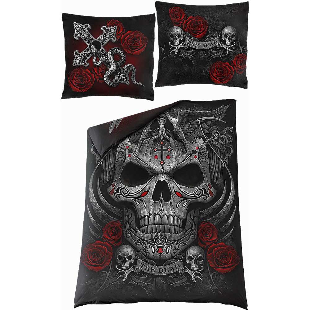 Spiral - THE DEAD Dekbedovertrekset - Eenpersoons - Zwart